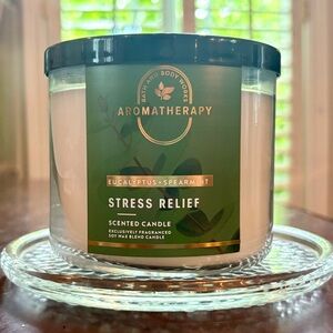 Set of 2, Bath & Body Works, Eucalyptus Spearmint Stress Relief 3 Wick Candle